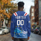 Custom Cape Verde Football 2026 Blue Shark Long Sleeve Shirt Go Champions