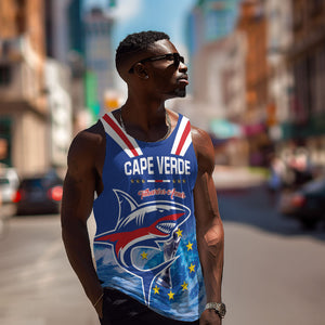 Custom Cape Verde Football 2026 Blue Shark Men Tank Top Go Champions