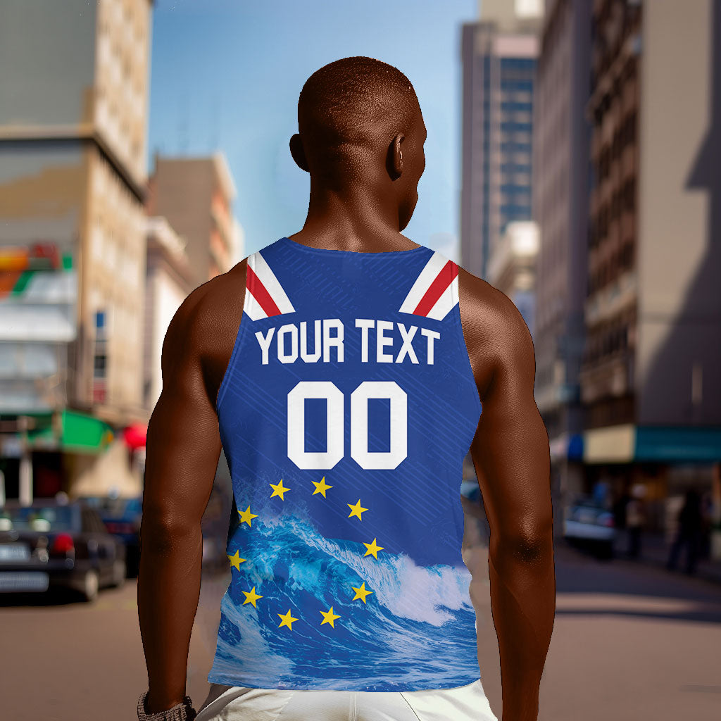 Custom Cape Verde Football 2026 Blue Shark Men Tank Top Go Champions