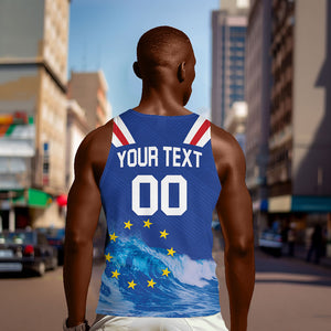 Custom Cape Verde Football 2026 Blue Shark Men Tank Top Go Champions