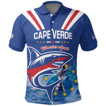 Custom Cape Verde Football 2026 Blue Shark Polo Shirt Go Champions