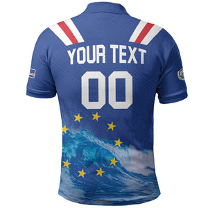 Custom Cape Verde Football 2026 Blue Shark Polo Shirt Go Champions