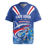 Custom Cape Verde Football 2026 Blue Shark Rugby Jersey Go Champions