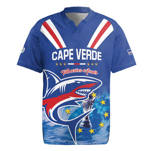 Custom Cape Verde Football 2026 Blue Shark Rugby Jersey Go Champions
