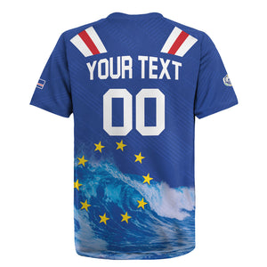 Custom Cape Verde Football 2026 Blue Shark Rugby Jersey Go Champions