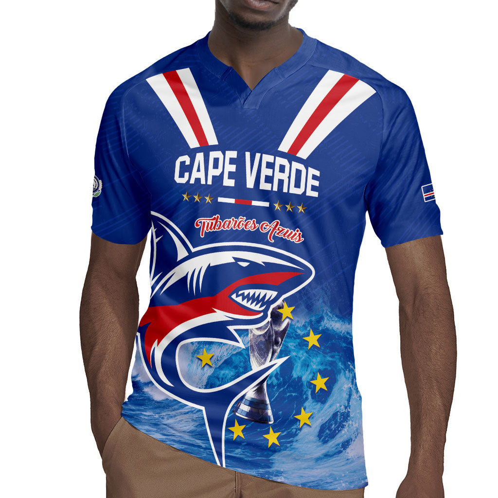 Custom Cape Verde Football 2026 Blue Shark Rugby Jersey Go Champions