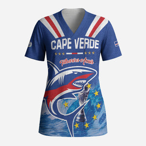 Custom Cape Verde Football 2026 Blue Shark Scrub Top Go Champions