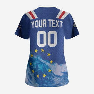 Custom Cape Verde Football 2026 Blue Shark Scrub Top Go Champions