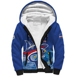 Custom Cape Verde Football 2026 Blue Shark Sherpa Hoodie Go Champions