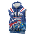 Custom Cape Verde Football 2026 Blue Shark Sleeveless Hoodie Go Champions
