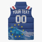 Custom Cape Verde Football 2026 Blue Shark Sleeveless Puffer Jacket Go Champions