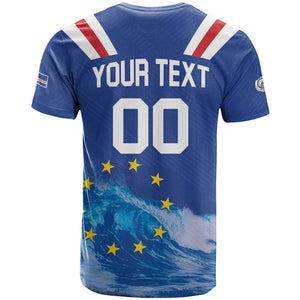 Custom Cape Verde Football 2026 Blue Shark T shirt Go Champions