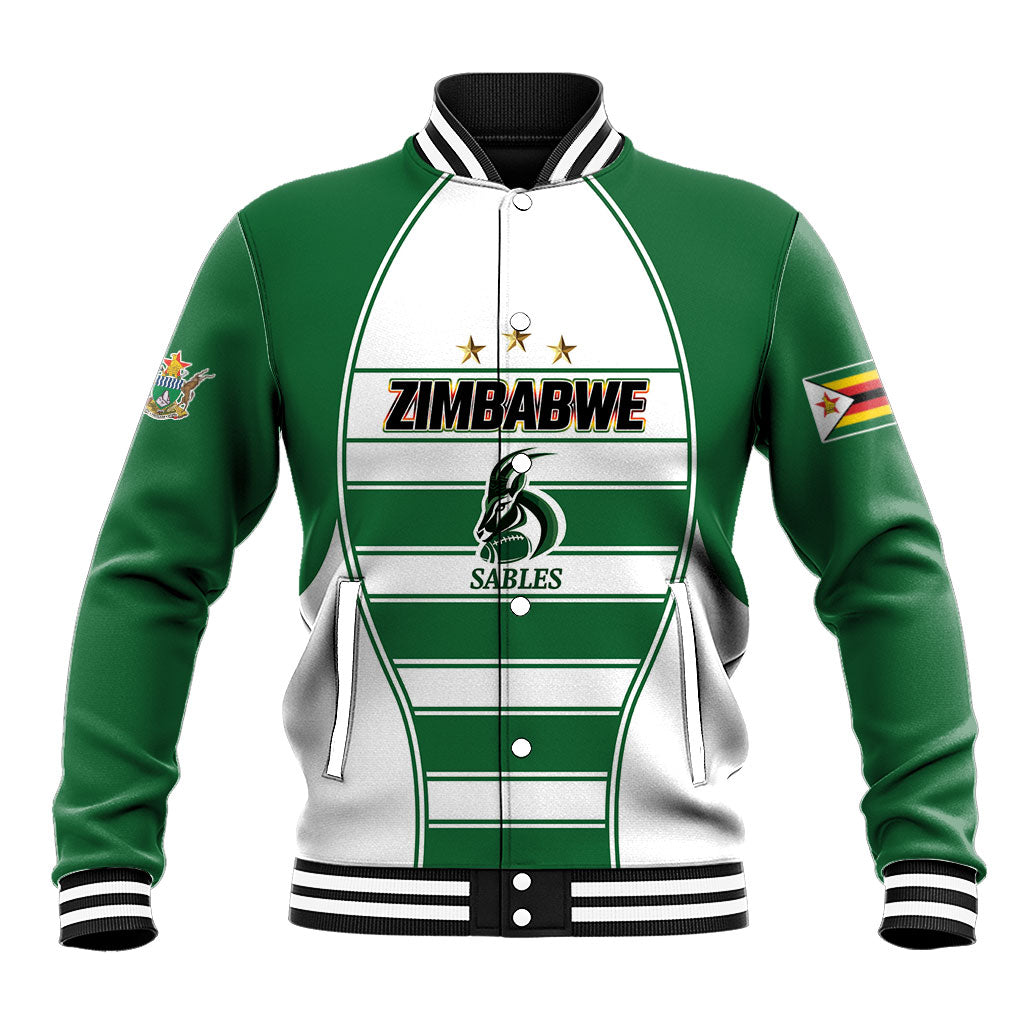 Custom Zimbabwe Rugby 3rd Africa Cup Baseball Jacket The Sables Back-to-Back Champions