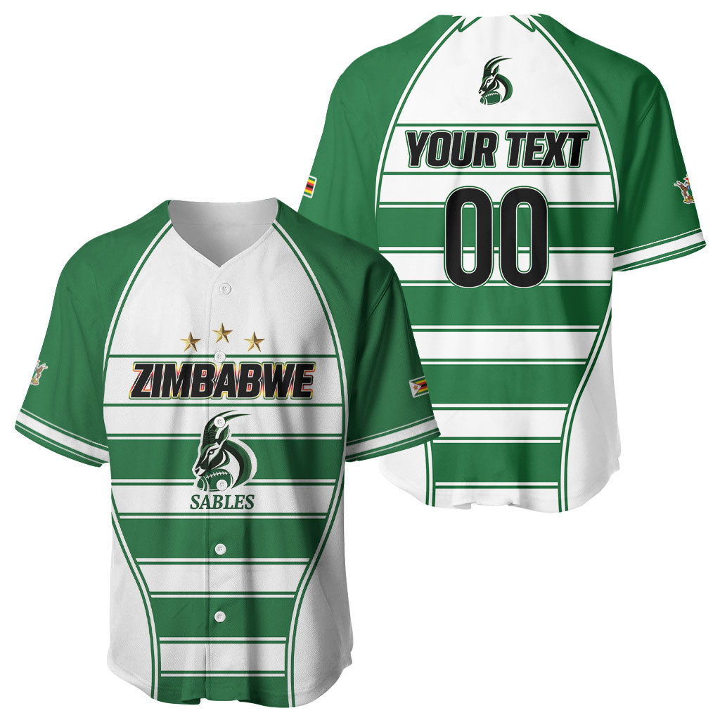 Custom Zimbabwe Rugby 3rd Africa Cup Baseball Jersey The Sables Back-to-Back Champions
