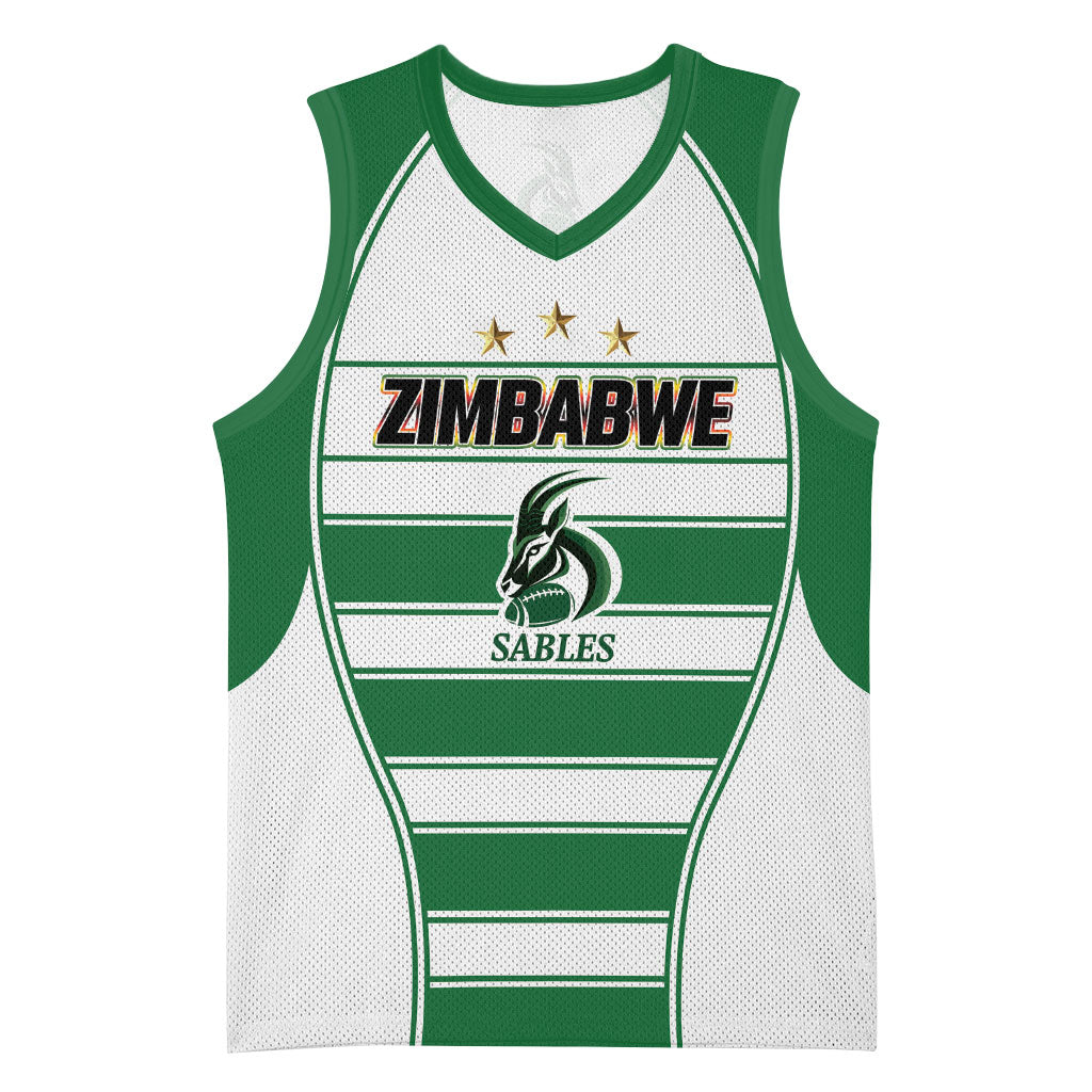 Custom Zimbabwe Rugby 3rd Africa Cup Basketball Jersey The Sables Back-to-Back Champions