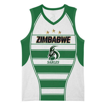 Custom Zimbabwe Rugby 3rd Africa Cup Basketball Jersey The Sables Back-to-Back Champions