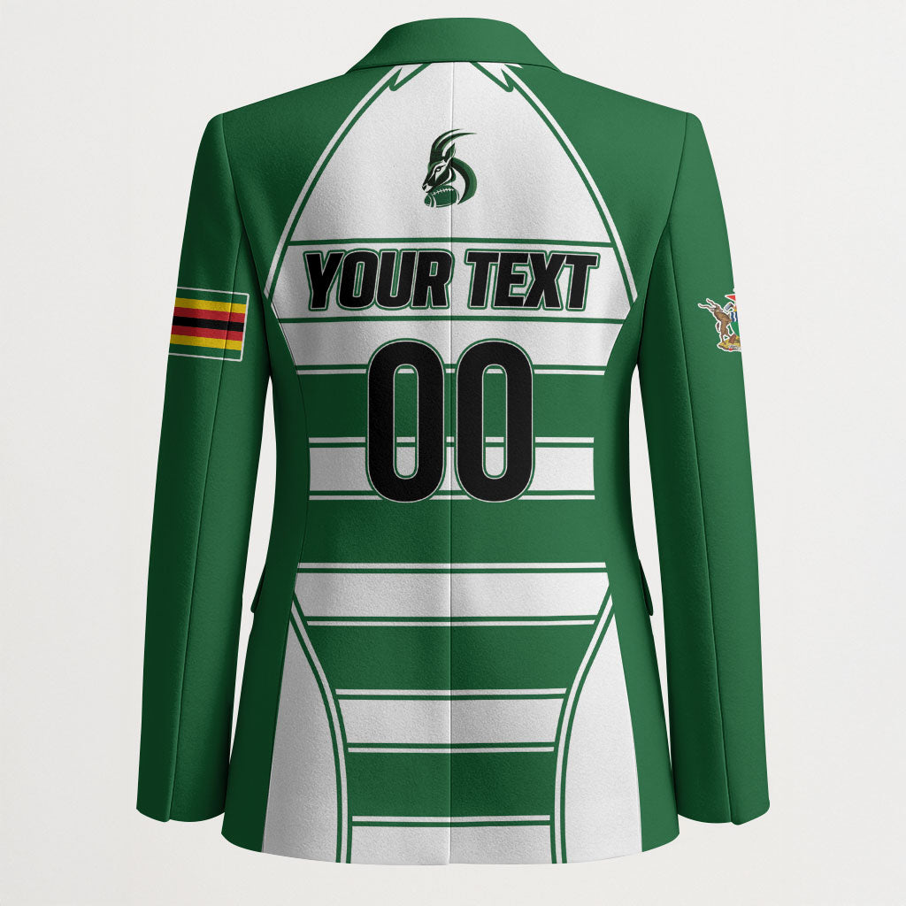 Custom Zimbabwe Rugby 3rd Africa Cup Blazer The Sables Back-to-Back Champions