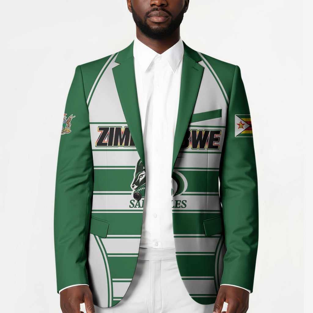 Custom Zimbabwe Rugby 3rd Africa Cup Blazer The Sables Back-to-Back Champions