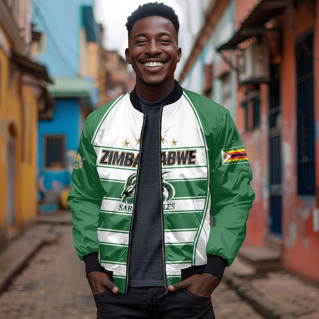 Custom Zimbabwe Rugby 3rd Africa Cup Bomber Jacket The Sables Back-to-Back Champions