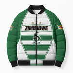 Custom Zimbabwe Rugby 3rd Africa Cup Bomber Puffer Jacket The Sables Back-to-Back Champions