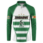 Custom Zimbabwe Rugby 3rd Africa Cup Button Sweatshirt The Sables Back-to-Back Champions