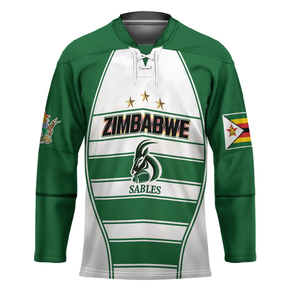 Custom Zimbabwe Rugby 3rd Africa Cup Hockey Jersey The Sables Back-to-Back Champions