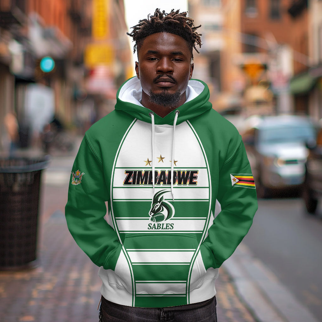 Custom Zimbabwe Rugby 3rd Africa Cup Hoodie The Sables Back-to-Back Champions