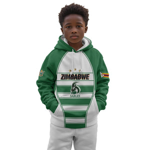Custom Zimbabwe Rugby 3rd Africa Cup Kid Hoodie The Sables Back-to-Back Champions