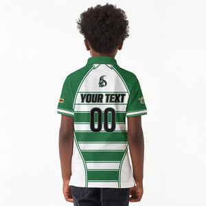 Custom Zimbabwe Rugby 3rd Africa Cup Kid Polo Shirt The Sables Back-to-Back Champions