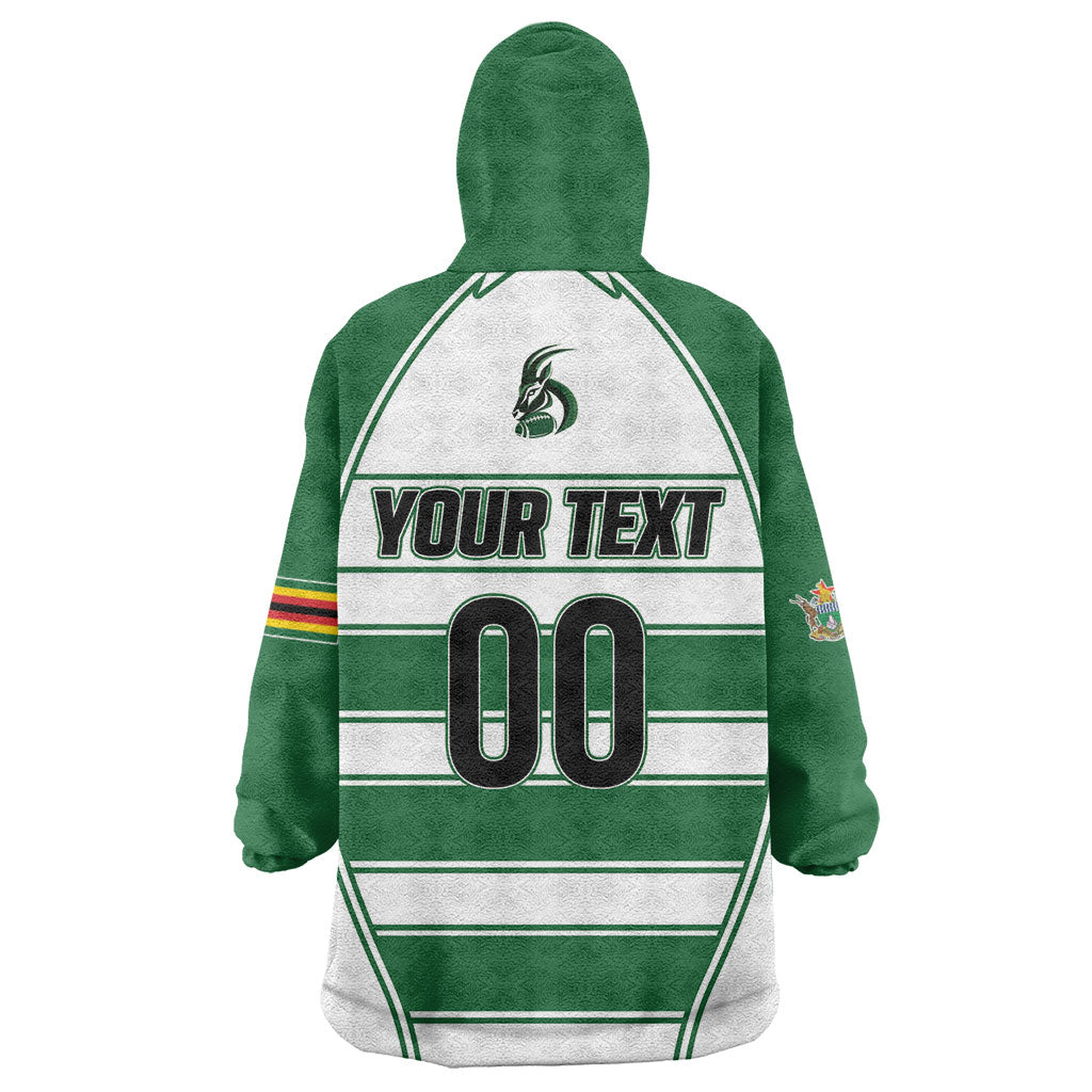 Custom Zimbabwe Rugby 3rd Africa Cup Kid Wearable Blanket Hoodie The Sables Back-to-Back Champions