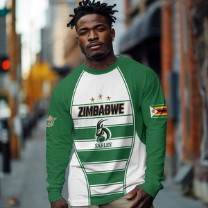 Custom Zimbabwe Rugby 3rd Africa Cup Long Sleeve Shirt The Sables Back-to-Back Champions