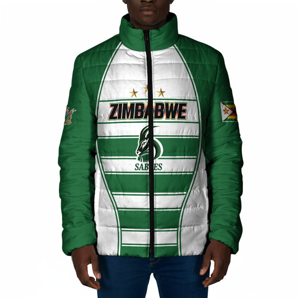 Custom Zimbabwe Rugby 3rd Africa Cup Padded Jacket The Sables Back-to-Back Champions