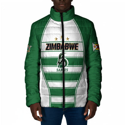 Custom Zimbabwe Rugby 3rd Africa Cup Padded Jacket The Sables Back-to-Back Champions