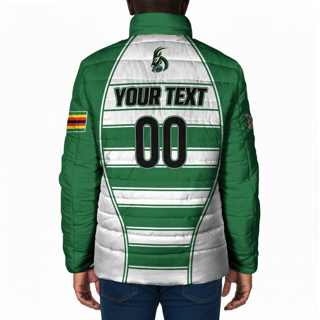 Custom Zimbabwe Rugby 3rd Africa Cup Padded Jacket The Sables Back-to-Back Champions