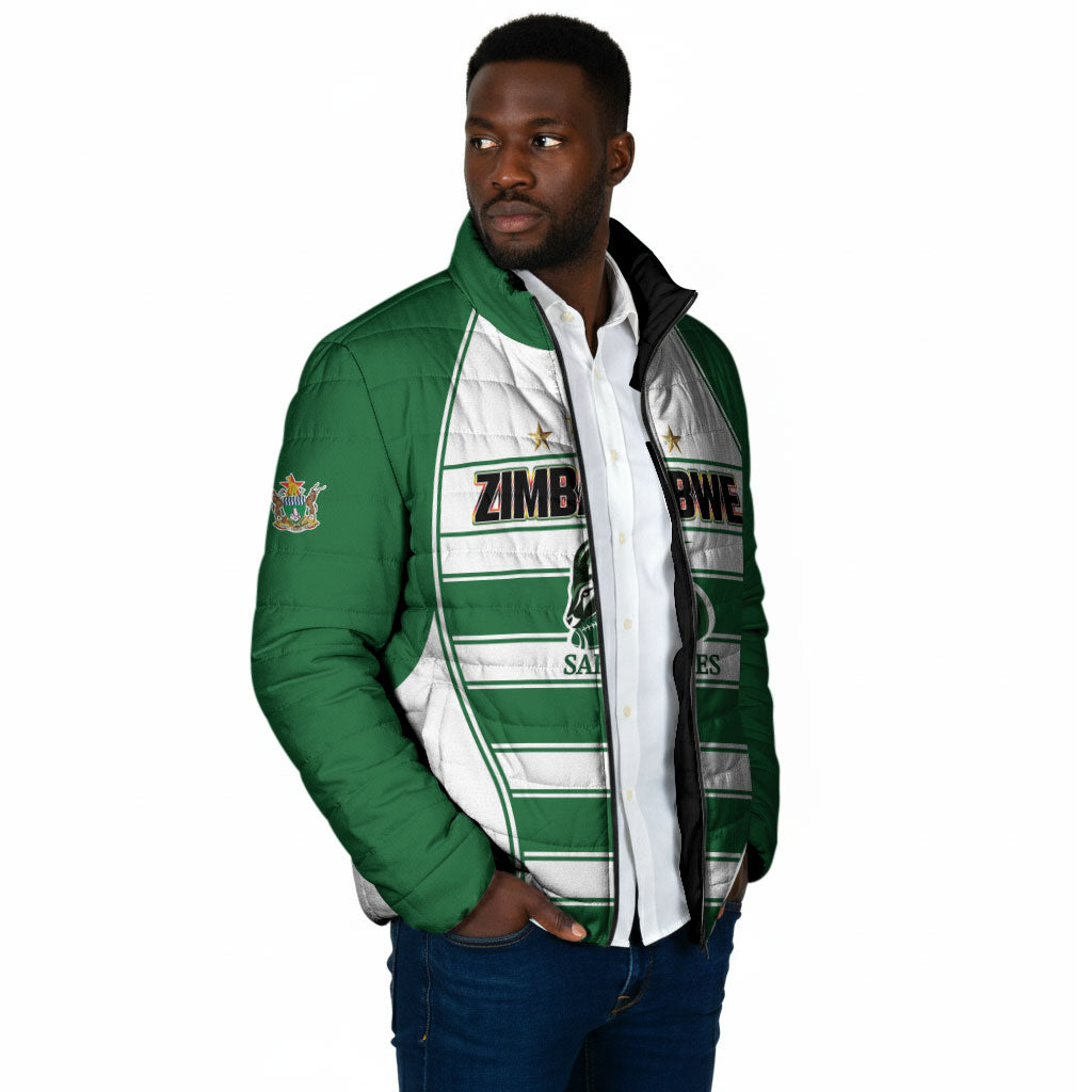 Custom Zimbabwe Rugby 3rd Africa Cup Padded Jacket The Sables Back-to-Back Champions