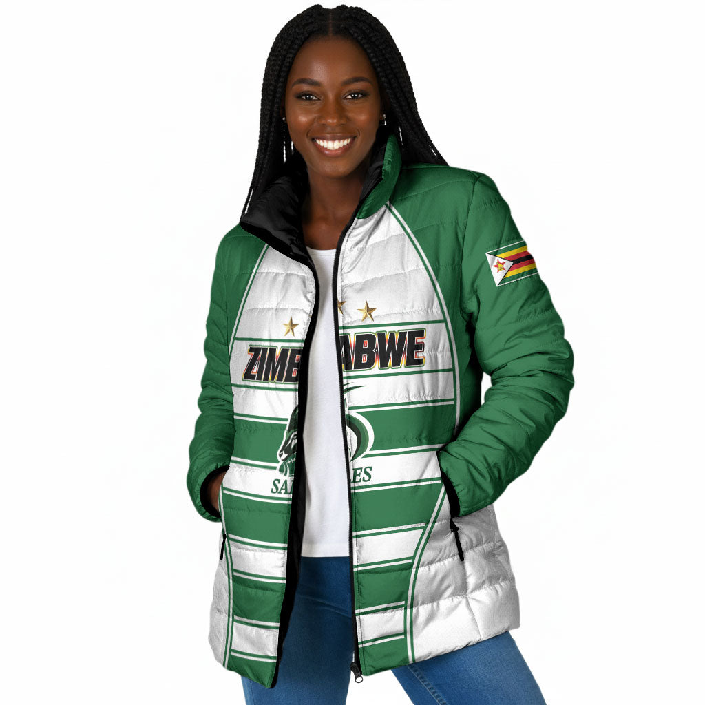 Custom Zimbabwe Rugby 3rd Africa Cup Padded Jacket The Sables Back-to-Back Champions