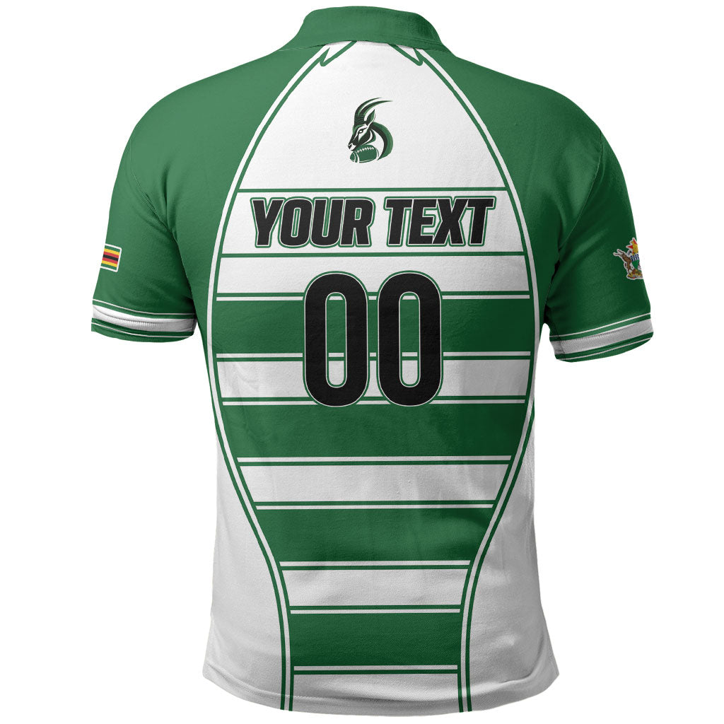 Custom Zimbabwe Rugby 3rd Africa Cup Polo Shirt The Sables Back-to-Back Champions