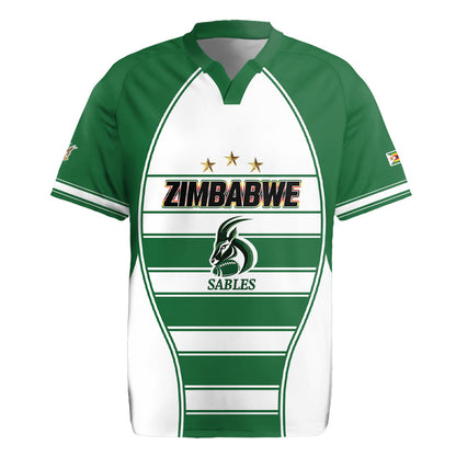 Custom Zimbabwe Rugby 3rd Africa Cup Rugby Jersey The Sables Back-to-Back Champions