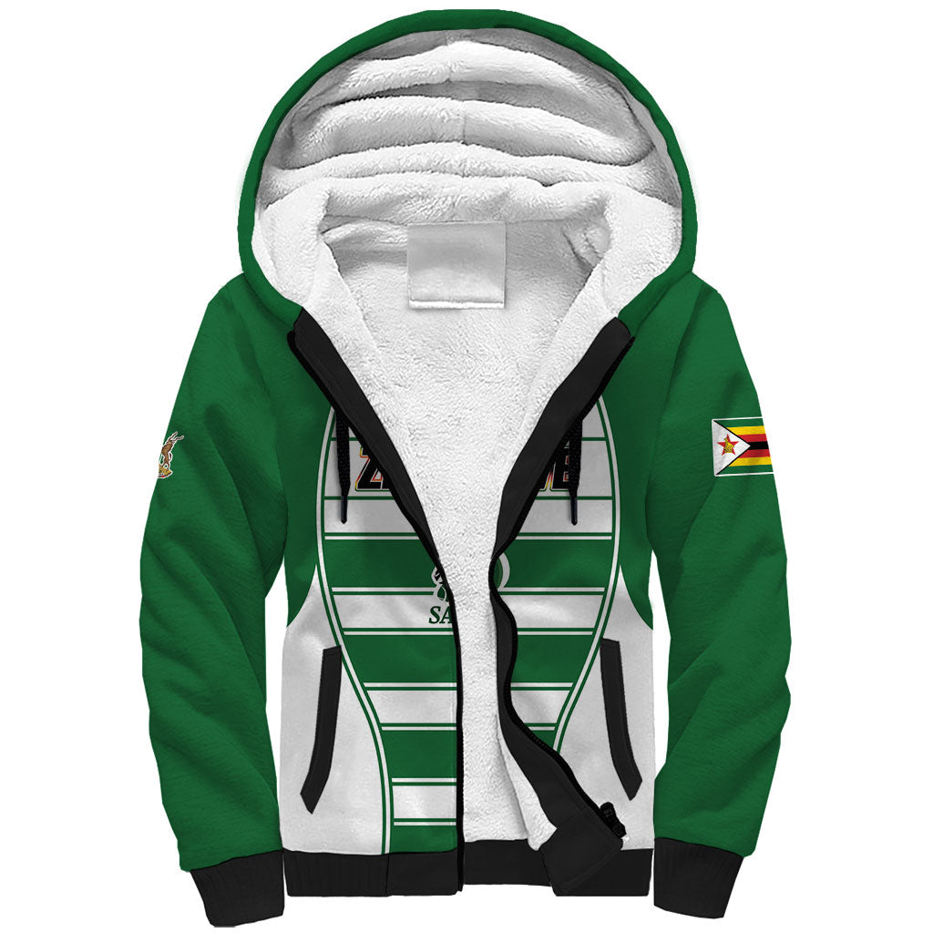 Custom Zimbabwe Rugby 3rd Africa Cup Sherpa Hoodie The Sables Back-to-Back Champions