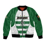 Custom Zimbabwe Rugby 3rd Africa Cup Sleeve Zip Bomber Jacket The Sables Back-to-Back Champions