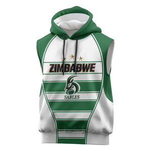 Custom Zimbabwe Rugby 3rd Africa Cup Sleeveless Hoodie The Sables Back-to-Back Champions