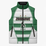 Custom Zimbabwe Rugby 3rd Africa Cup Sleeveless Puffer Jacket The Sables Back-to-Back Champions