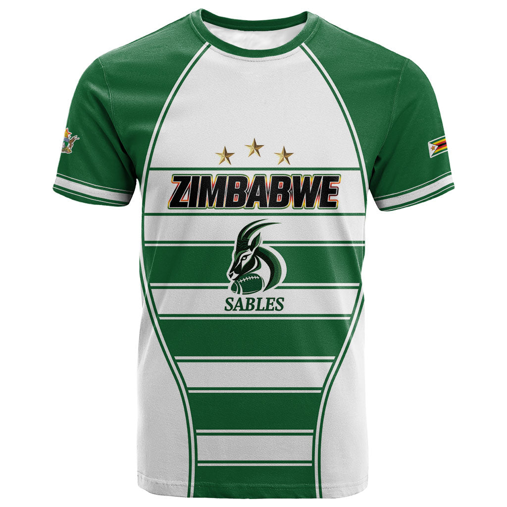 Custom Zimbabwe Rugby 3rd Africa Cup T shirt The Sables Back-to-Back Champions