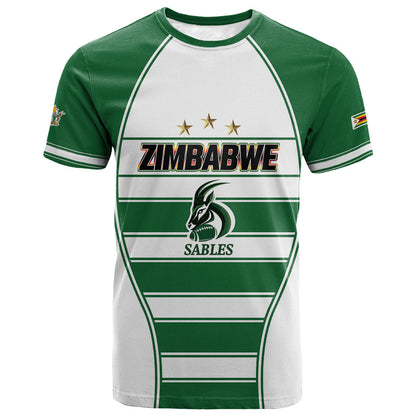 Custom Zimbabwe Rugby 3rd Africa Cup T shirt The Sables Back-to-Back Champions