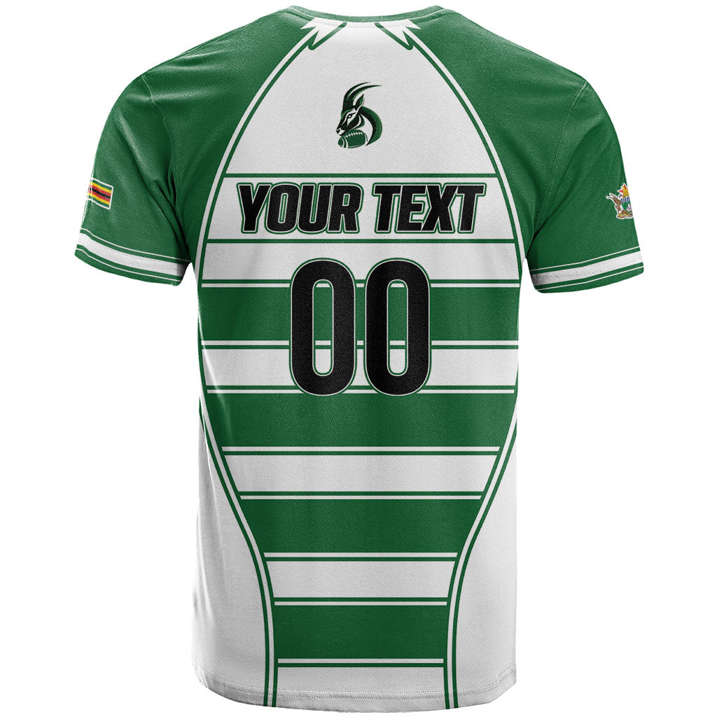 Custom Zimbabwe Rugby 3rd Africa Cup T shirt The Sables Back-to-Back Champions