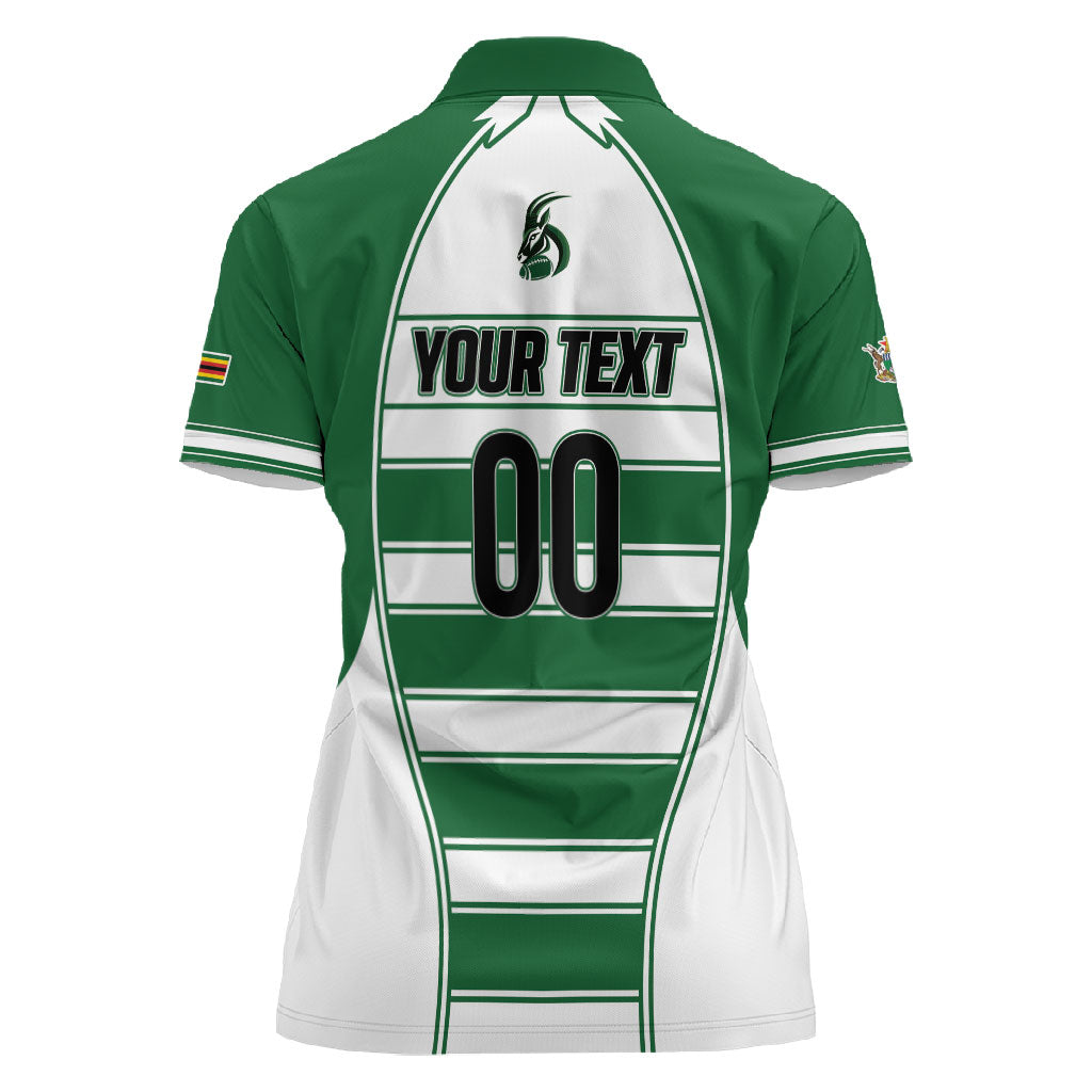 Custom Zimbabwe Rugby 3rd Africa Cup Women Polo Shirt The Sables Back-to-Back Champions