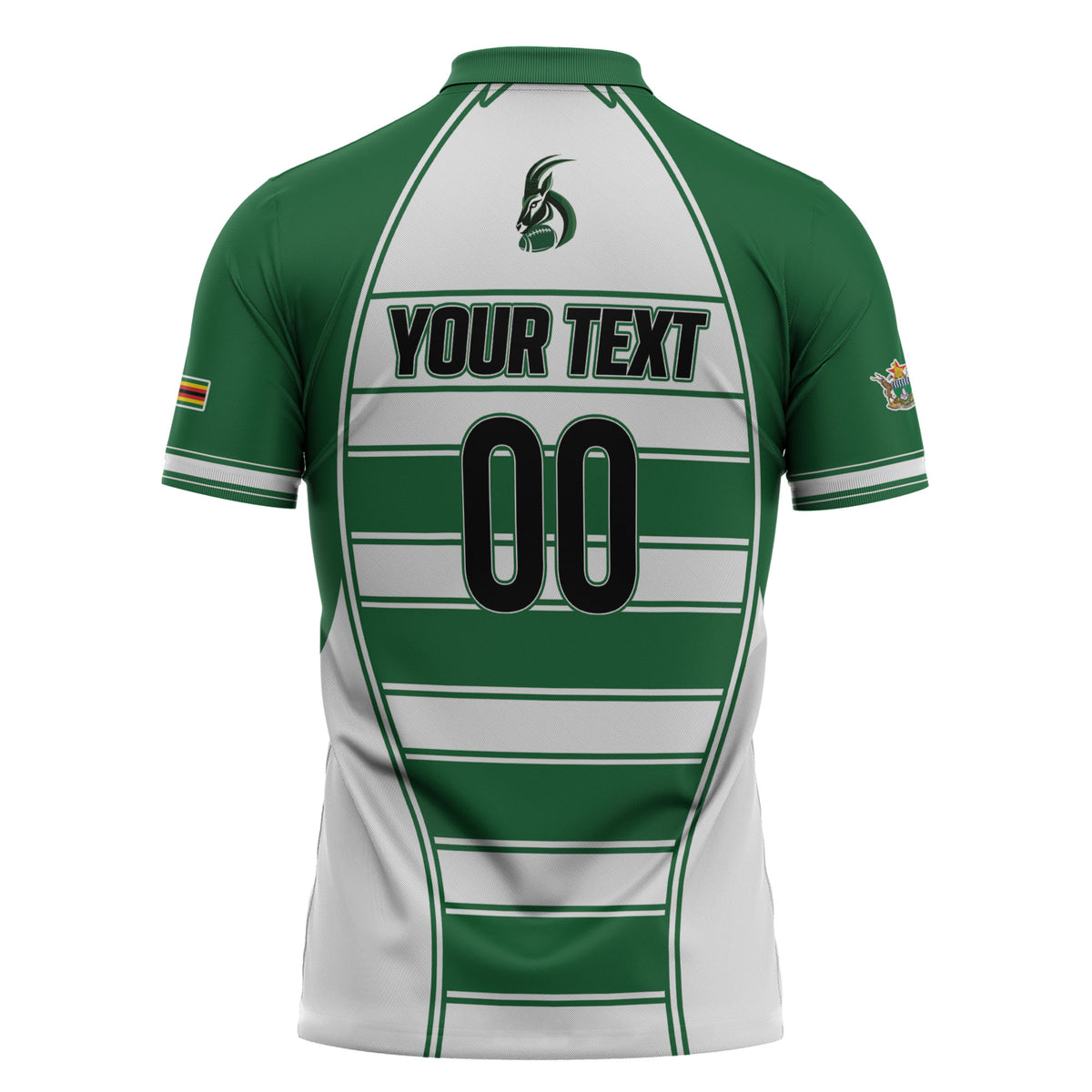 Custom Zimbabwe Rugby 3rd Africa Cup Zipper Polo Shirt The Sables Back-to-Back Champions