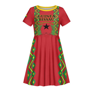 Guinea-Bissau Kid Short Sleeve Dress Unidade Luta Progresso