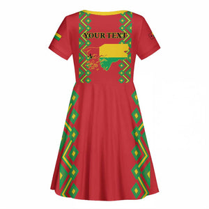 Guinea-Bissau Kid Short Sleeve Dress Unidade Luta Progresso