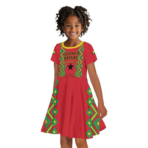 Guinea-Bissau Kid Short Sleeve Dress Unidade Luta Progresso